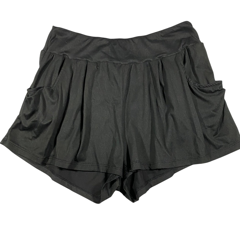 Eye Candy Flowy Athletic Shorts Womens Large Black Pockets Yoga Loungewear